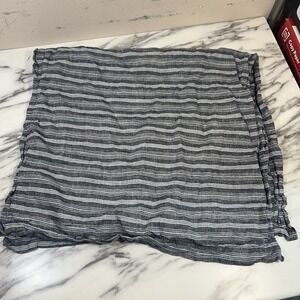 NOBLE EXCELLENCE Gray Striped 100% linen King Size pillow sham Pillowcase